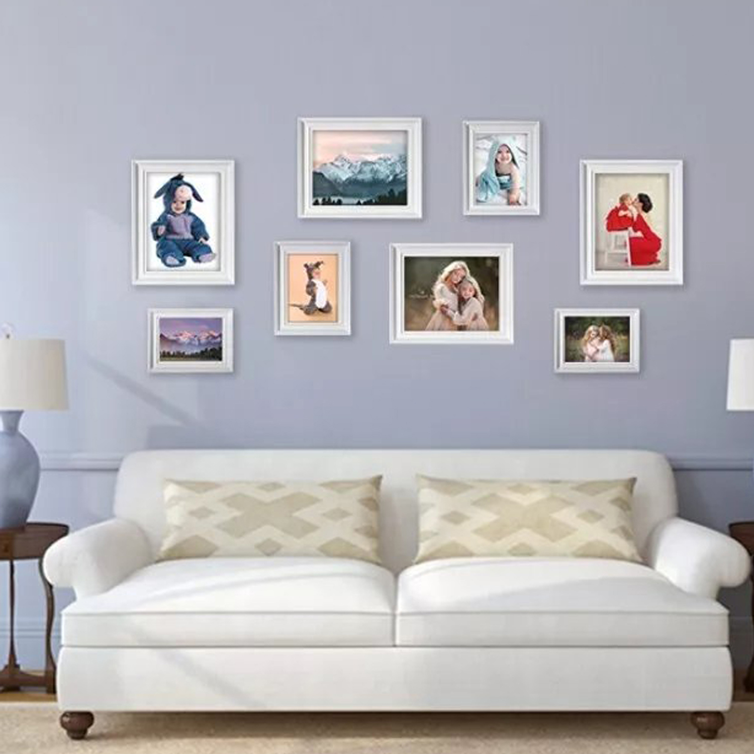 FungYuan 11x14 Wood Picture Frame with Mat, White photo 2