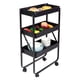 thumbnail image 5 of Carro de servicio, carrito de almacenamiento plegable de 3 niveles, color negro, para cocina, con características de vanguardia, 5 of 12