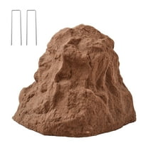 KFFKFF Faux Rock Cover, Outdoor Decorative Artificial Rock for Well Pump, Realistic Natural Texture, Durable and Weather-Resistant Polyresin Boulder for Garden and Yard Landscaping, Brown, Small Size