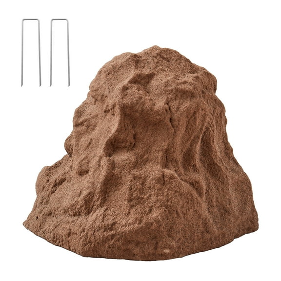 KFFKFF Faux Rock Cover, Outdoor Decorative Artificial Rock for Well Pump, Realistic Natural Texture, Durable and Weather-Resistant Polyresin Boulder for Garden and Yard Landscaping, Brown, Small Size
