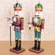 thumbnail image 3 of Cascanueces de madera, cascanueces decorativos navideños de 30 cm de altura, estatuilla de soldado cascanueces, estatuas de decoración de cascanueces de madera, decoración de cascanueces navideñas (3), 3 of 5