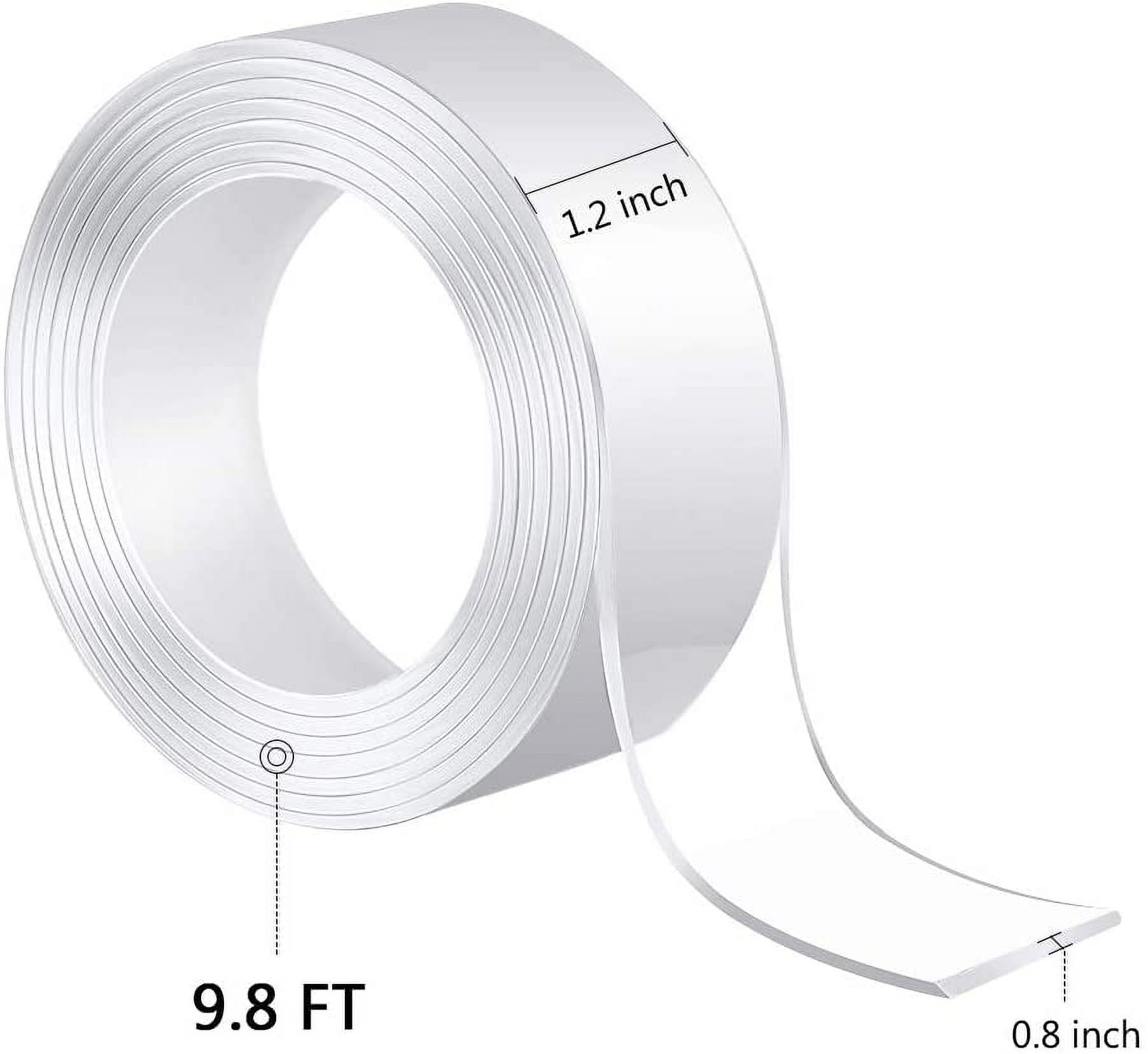 Nano Gel Grip Traceless Washable Tape with Double Side Adhesive, Anti Slip Transparent (9.84 Feet/3M)