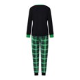 thumbnail image 3 of Conjunto de pijamas navideños familiares a juego con estampado de árbol, letras y cuadros. Pijamas de vacaciones para papá, mamá y niños., 3 of 9