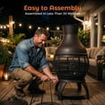 thumbnail image 5 of BALI OUTDOORS Chiminea Outdoor Fireplace Wood Burning Fire Pit Cast Iron Fire Pit Chiminea, 5 of 11