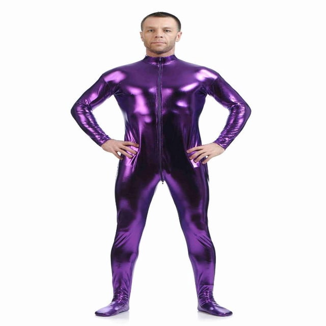 Gents Shiny Skin Unitard Zentai Body Halloween Traje divertido Vestidos de lujo 2XL Zulema Body Zentai