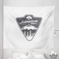 thumbnail image 1 of Saying Tapestry, Vintage Camping and Hiking Adventure Themed in the Mountains Forest Exploration, Fabric Wall Hanging Decor for Bedroom Living Room Dorm, 5 Sizes, White and Grey, by Ambesonne, 1 of 1