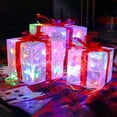 thumbnail image 6 of kladzum Christmas Lighted Boxes Set of 3 LED Light Up Decor Outdoor Light Up Christmas Boxes Present Decorations Outdoor Yard 3AA Without Battery Christmas Decor, 6 of 9