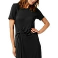 thumbnail image 3 of Rachel Roy Womens Draped Front Midi Asymmetrical Dress, Black, Small, 3 of 3
