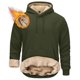 thumbnail image 1 of Sudadera con capucha TACVASEN para hombre, gruesa, con forro sherpa, color verde militar, 1 of 7
