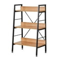 thumbnail image 2 of Allday 37 in. Beige Wood 3 Shelf Standard Bookcase with Metal Frame, 2 of 6