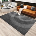 thumbnail image 2 of 7x10 Large Area Rugs Modern Wavy Circles Design Area Rug for Living Room, Black and Grey Modern Rug with Double Sided Carpet Tape for Bedroom Men Room Decor, 2 of 7