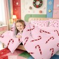 thumbnail image 4 of Manfei Winter Holiday 7-Piece King Bedding,Festive Xmas Pink Christmas King Bed in a Bag,Pink Reversible, 4 of 7