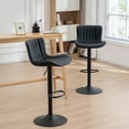 thumbnail image 3 of Kidol & Shellder Modern Swivel Bar Stools Set of 2 Black Adjustable High Back Counter Stools, 3 of 9