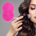 thumbnail image 2 of Unique Bargains Double Circle Shape Makeup Sponge Brush Cleaner 1 Pc Rose Red, 2 of 5