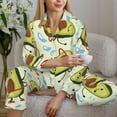 thumbnail image 4 of Goofa Avocado Doing Sport Printed Women’s 2 Piece Pajama Set Super,Pajamas Women's Long Sleeve Sleepwear Soft Button Down Loungewear Pjs Lounge Set Nightwear-, 4 of 9