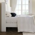 thumbnail image 5 of Amolife King Bed Frame, Upholstered Platform Bed with Wingback and Geometric Headboard, White, 5 of 14