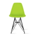thumbnail image 6 of 2xhome Set of 4 Green Modern Industrial Molded Shell Assembled Chairs Chrome Wire Black Metal Eiffel Side Armless No Arms With Back DSW for Desk Work Office Dining Living Kitchen Bedroom Home, 6 of 6