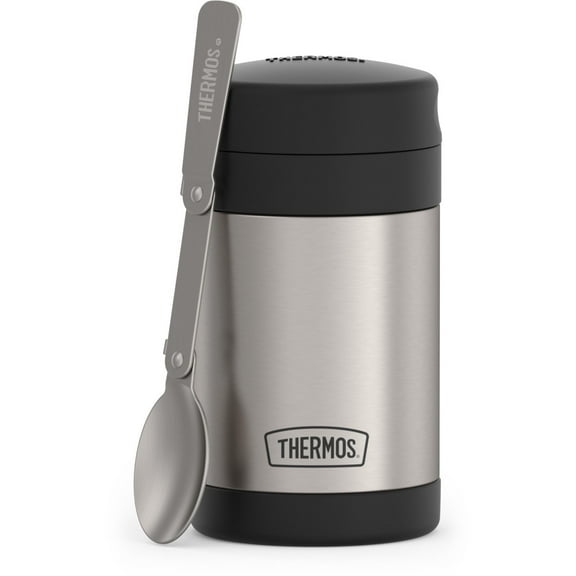 Thermos 16oz Insulated Food Jar with Folding Spoon, Stainless Steel