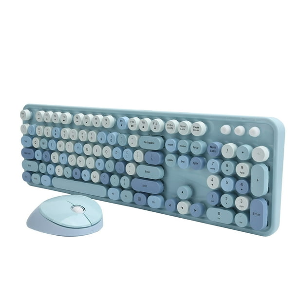 Teclado Inalámbrico Y Juego De Mouse, 2.4GHz 104 Combos De Mouse De Teclado De Computadora De Escritorio Lindo