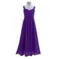 thumbnail image 5 of iiniim Little Big Girls Sleeveless Chiffon Flower Girl Dress Junior Bridesmaid Long Dress, 5 of 7