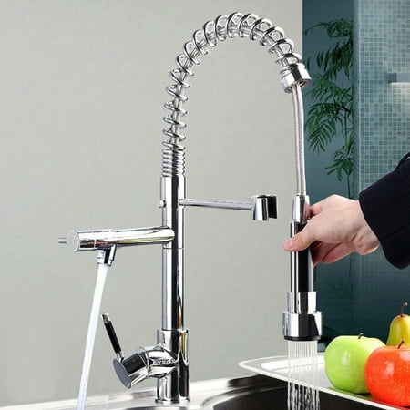 G1 2 Silver Kitchen Faucet Single Handle Pull Down Sprayer Sink
