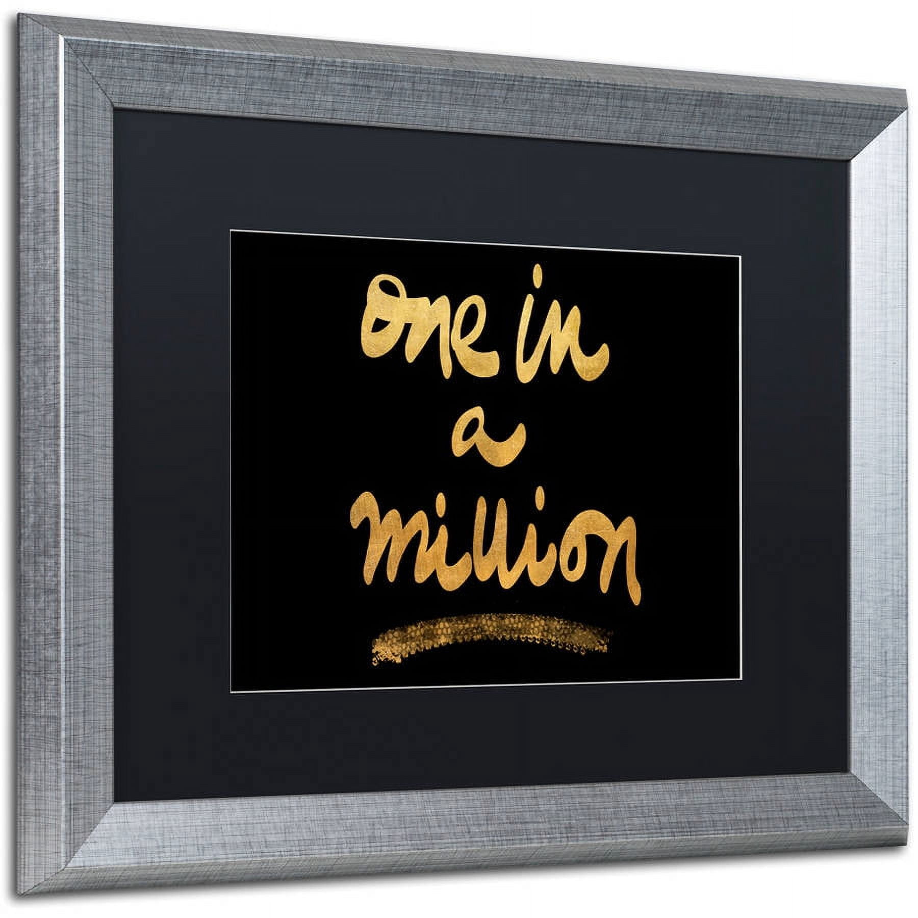 Trademark Fine Art "Million On Black" Canvas Art by Lisa Powell Braun, Black Matte, Silver Frame