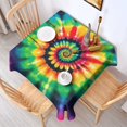thumbnail image 2 of Rainbow Tie Dye Mandala Pattern Square Tablecloth,Waterproof Square Table Cover,Wipeable Spillproof Washable Table Cover for Home Kitchen Party Decor 52"x52"(132x132cm), 2 of 6