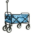 thumbnail image 2 of MiniMeetall Collapsible Wagon Cart - 225lb Capacity Foldable Utility Cart with 360° Wheels, Lightweight Steel Frame & Strapping System, Flower Blue, 2 of 12