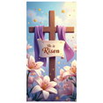 thumbnail image 1 of He is Risen Cross Banner Christian Easter Lily Backdrop Religious Event Church Decor Spring Decoration Background Party Supplies Celebration, 1 of 4