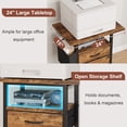 thumbnail image 6 of HIGDBFE File Cabinets with 2 Drawers, Rolling Fabric Filing Cabinet with 24'' Large Tabletop, Printer Stand for Home Office, Fits A4/Letter Size, Rustic Brown, 6 of 11