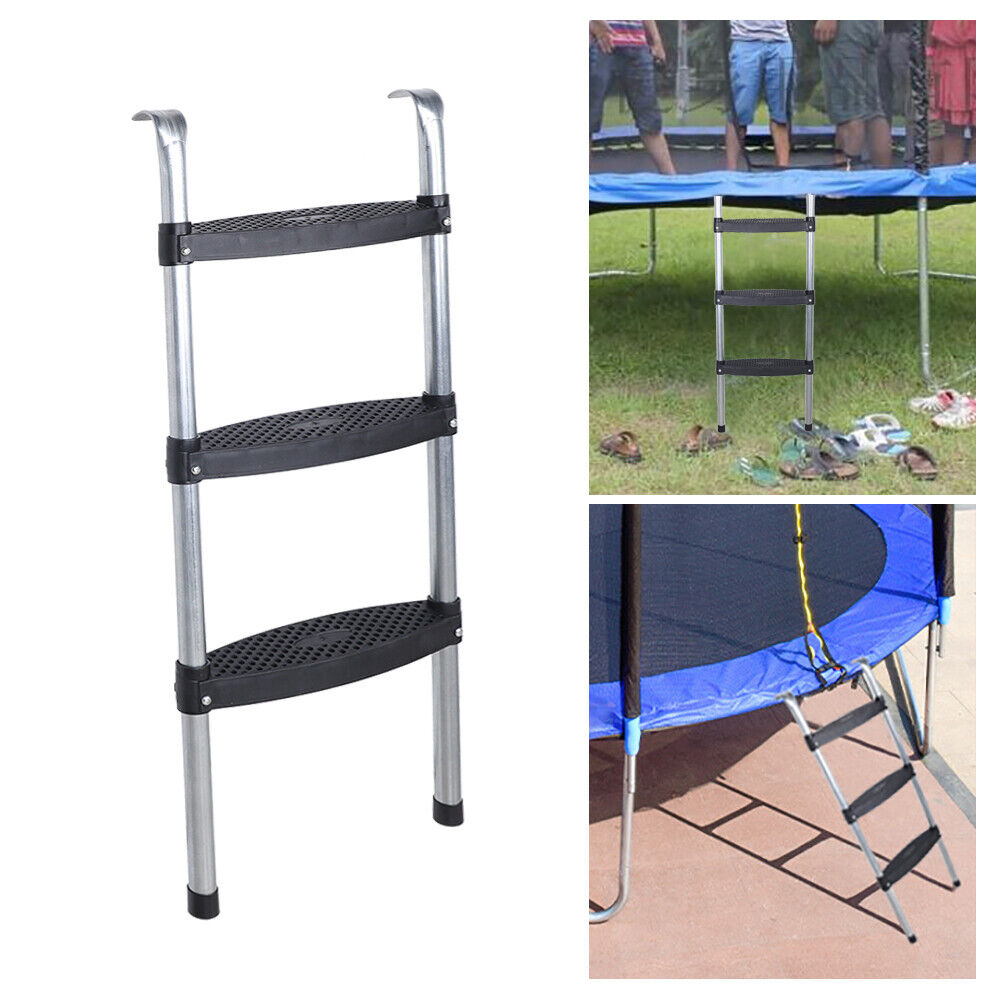 3Step Trampoline Ladder Adjustable Fixing Straps for Kids Climbing