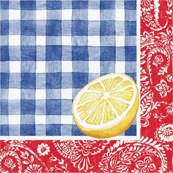 Picnic Paisey Plaid Paper Lunch Napkins 16 Per Pack