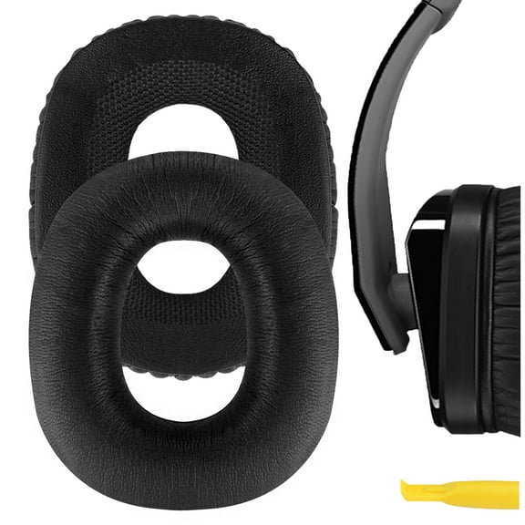Geekria QuickFit Protein Leather Replacement Ear Pads for Logitech UE4000 Headphones Earpads, Headset Ear Cushion Repair Parts (Black)