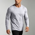 thumbnail image 5 of Gizkkal Athletic Shirts for Men Long Sleeve Crewneck Casual Lightweight Comfy Solid Color Base Layer Workout Tops, 5 of 8