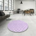 thumbnail image 4 of Ahgly Company Machine Washable Indoor Square Transitional Bright Lilac Purple Area Rugs, 5' Square, 4 of 7