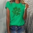 thumbnail image 1 of Shorts pour Femmes Col Rond T-Shirt Imprimé Jour de la Saint-Patrick Mode Confortable Blouses Féminines Blouses pour Femmes, 1 of 6