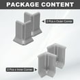 thumbnail image 3 of Uxcell Self Adhesive Baseboard Corner Blocks, 2.2 Inch Wall Edge Corner Protector 2 Inside + 2 Outside Corners-connector for Wall Floor Furniture Edge(Gray), 3 of 7