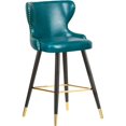 thumbnail image 1 of Meridian Furniture Hendrix Blue Faux Leather 28" Bar Stool (Set of 2), 1 of 6
