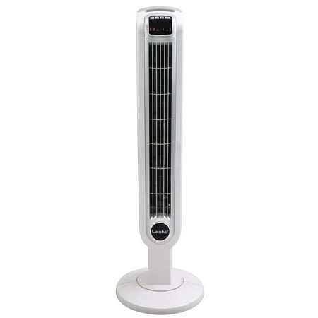 Lasko 3-Speed Remote Controlled Oscillating Tower Fan, White, 2510