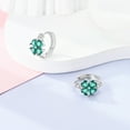 thumbnail image 2 of MULA 925 Sterling Silver Hoop Earrings for Women,Green Clover CZ Earrings Jewelry Gift for Her, 2 of 5