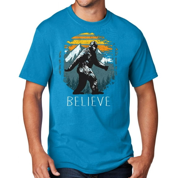 Men's Sasquatch Believe T-shirt, Medium Sapphire Blue