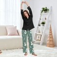thumbnail image 6 of Dailycode Women's Pajama Pants Wide Leg Lounge Pj Bottoms With Pockets Snowmen Snow Dot Leaf, 6 of 7