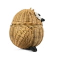 thumbnail image 2 of Brown Owl Rattan Storage Basket with Lid Decorative Home Decor Hand Woven Shelf Organizer Cute Handmade Handcrafted Gift Art Decoration Artwork Wicker Size: Large, 9.5" tall x 9.5" wide x 8" deep, 2 of 8