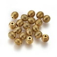 thumbnail image 3 of 50pc Tibetan Style Alloy Beehive Beads Grooved Beads Cadmium Free & Nickel Free & Lead Free Round Goldenen 6mm, 3 of 3