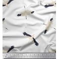 thumbnail image 2 of Soimoi White Moss Georgette Fabric Flying Stork Bird Fabric Prints By Yard 42 Inch Wide, 2 of 3