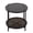 Black, variant on Kinbor Outdoor Wicker Side Table – Roud Patio End Table with Tempered Glass Top, Rubber Suction Pads & Storage Shelf, All-Weather Rattan Coffee Table for Balcony, Porch, Deck, Garden, Easy Assembly