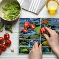 thumbnail image 3 of Ocean Cutting Board, Collage of Underwater Photos with a Group of Tropical Art Fish Oceanic Pattern, Decorative Tempered Glass Cutting and Serving Board, Large Size, Yellow Blue, by Ambesonne, 3 of 5