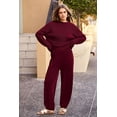 thumbnail image 4 of PRETTYGARDEN Women's Winter 2 Piece Sweater Set Casual Pullover Top High Waisted Sweatpants Tracksuit Lounge Outfits, 4 of 10