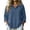 Navy, variant on CFLVAEK Waffle Sweatshirt for Women Casual 3/4 Sleeve Pullover Tops Loose Fit Button Up Lapel Sweatshirts Trendy Summer Fall Top Khaki L