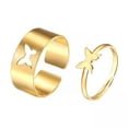 thumbnail image 1 of Paquete de 5 anillos para parejas Strade Fareast Limited Mariposa plateada, 1 of 4